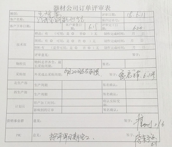 PMC訂單評審 PMC訂單評審